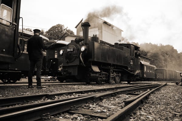 Lokomotive 298.102 der Steyrtalbahn beim Verschub in Grünburg